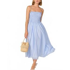 NEW ASTR lahela midi dress in blue stripe